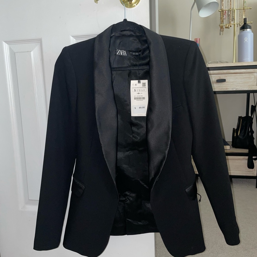 ZARA black fitted blazer Small New